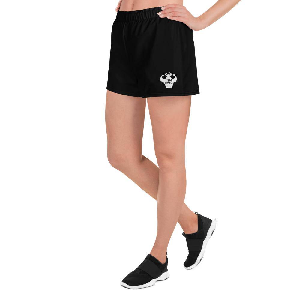 Classic Logo Women's Black Athletic Short Shorts – Strong and Humble Apparel