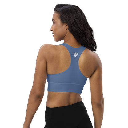 Strong and Humble Kashmir Blue Longline Sports Bra  - Strong and Humble Apparel