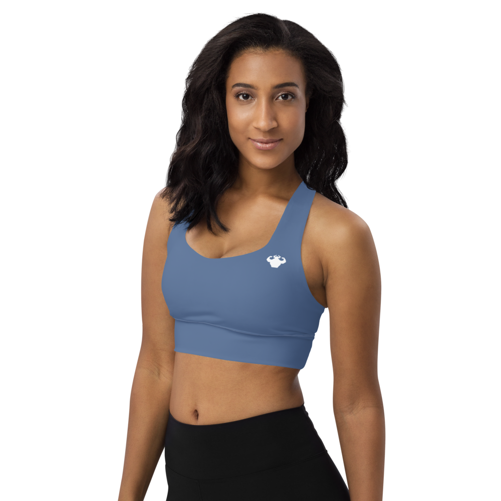 Strong and Humble Kashmir Blue Longline Sports Bra  - Strong and Humble Apparel