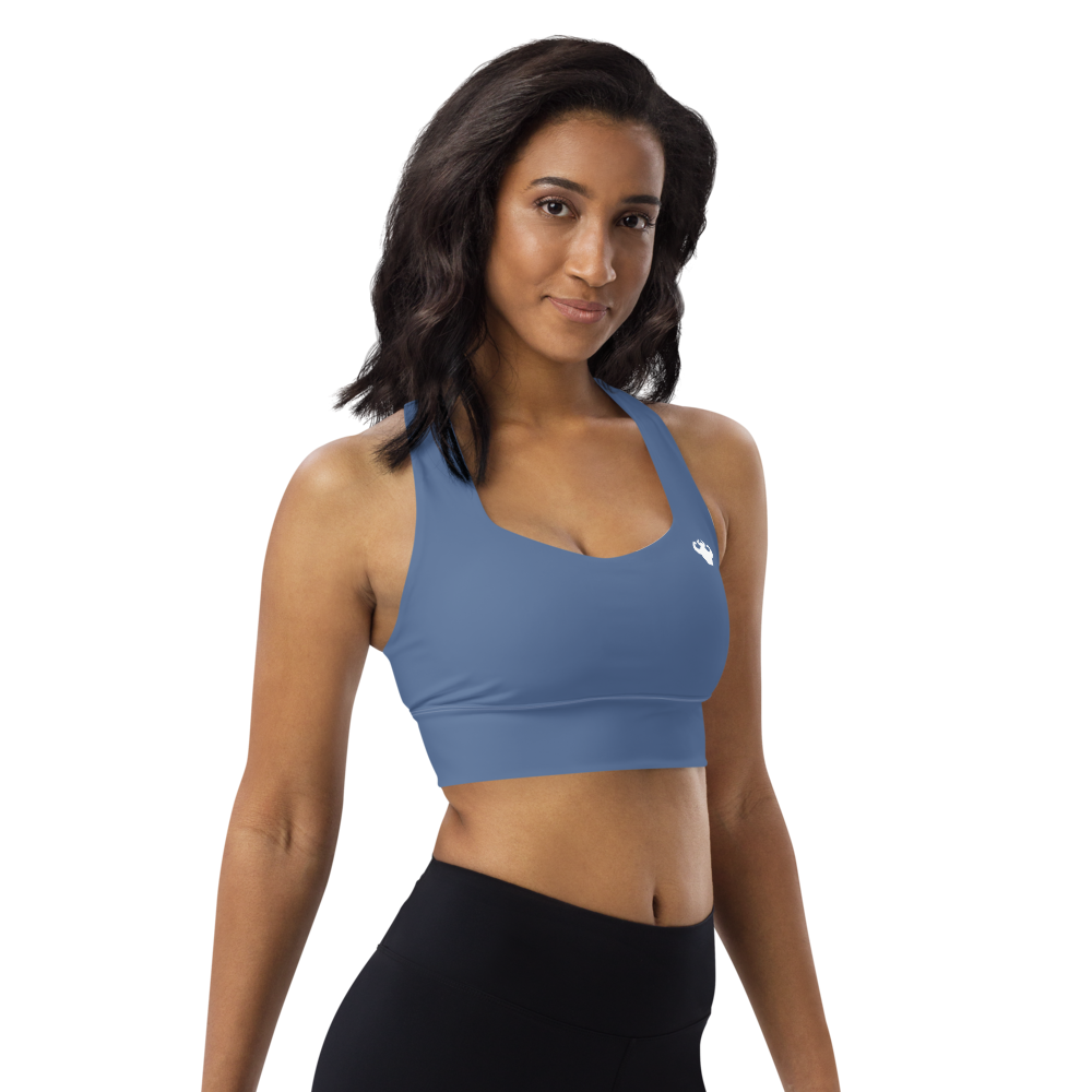 Strong and Humble Kashmir Blue Longline Sports Bra