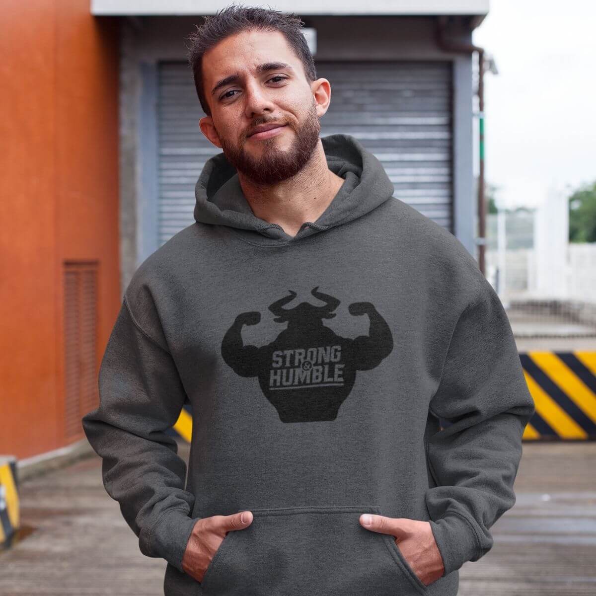 Classic Strong and Humble Men's Dark Heather Grey Hoodie Hoodie - Strong and Humble Apparel