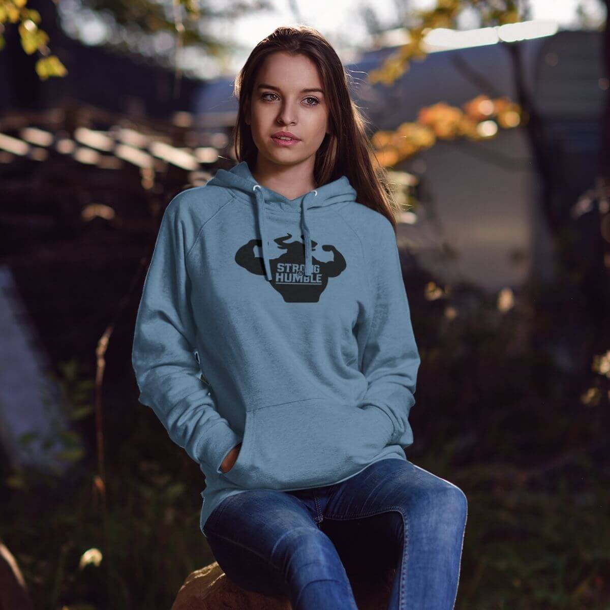 Classic Strong and Humble Women's Indigo Blue Hoodie Hoodie - Strong and Humble Apparel