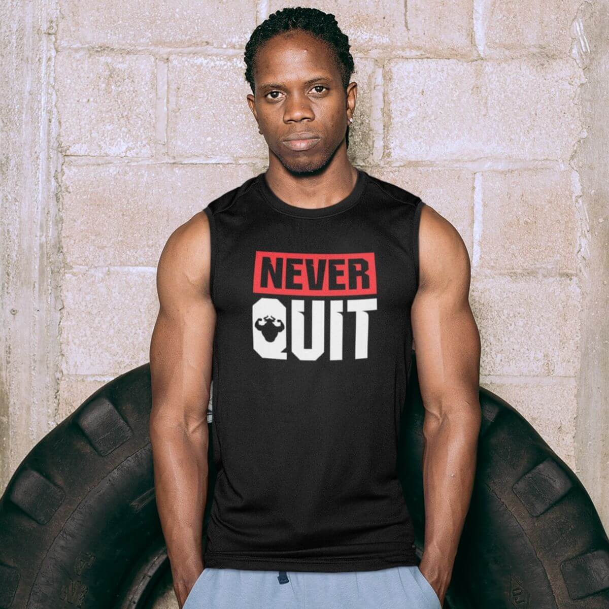Never Quit Men's Muscle Shirt Muscle Shirt - Strong and Humble Apparel