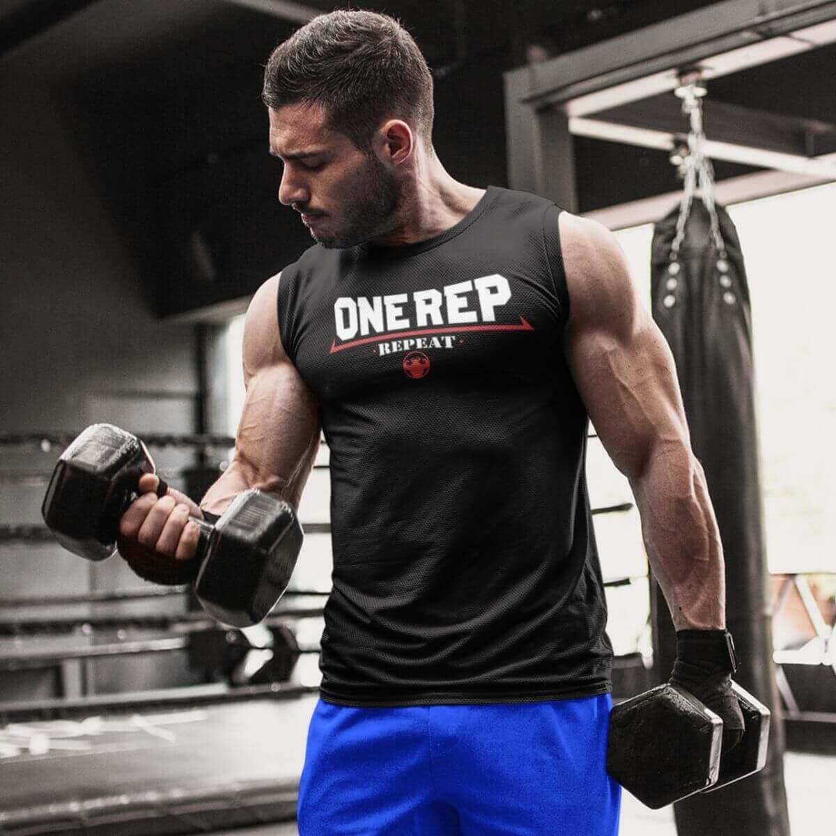 One Rep Repeat Men's Muscle Shirt Muscle Shirt - Strong and Humble Apparel