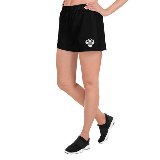 Classic Logo Women's Black Athletic Short Shorts Shorts - Strong and Humble Apparel