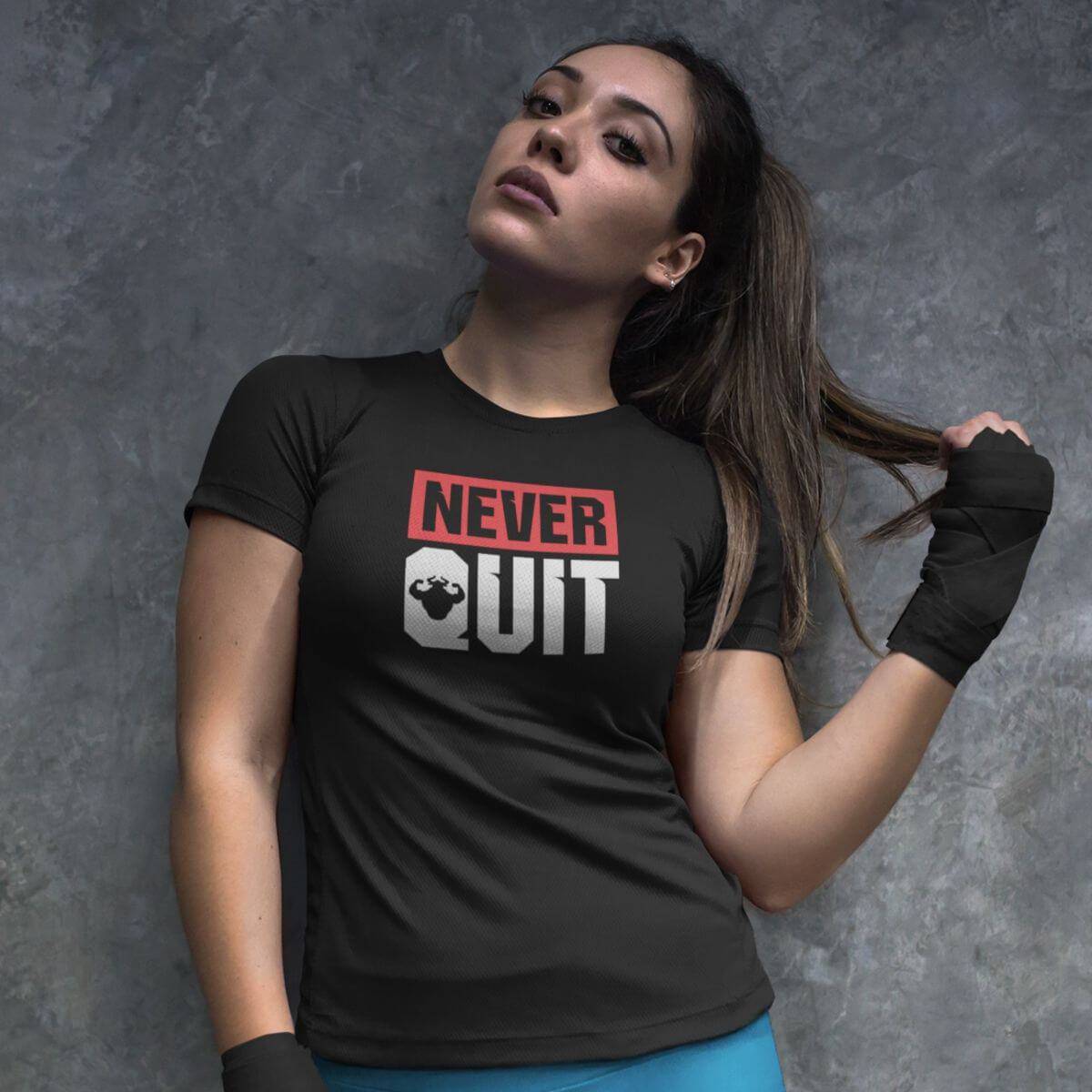 Never Quit Women's T-shirt T-shirt - Strong and Humble Apparel