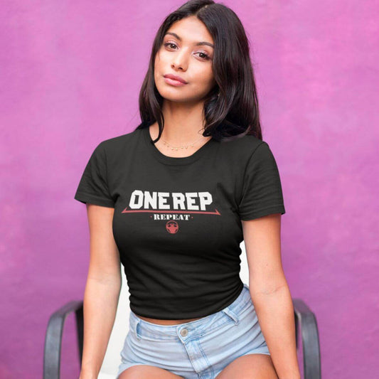 One Rep Repeat - Crop Top T-shirt - Strong and Humble Apparel