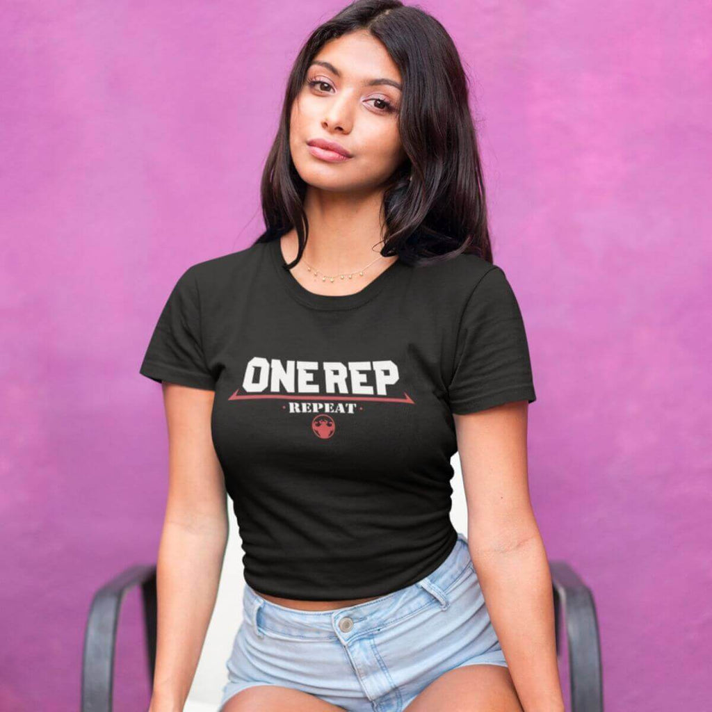 One Rep Repeat - Crop Top T-shirt - Strong and Humble Apparel