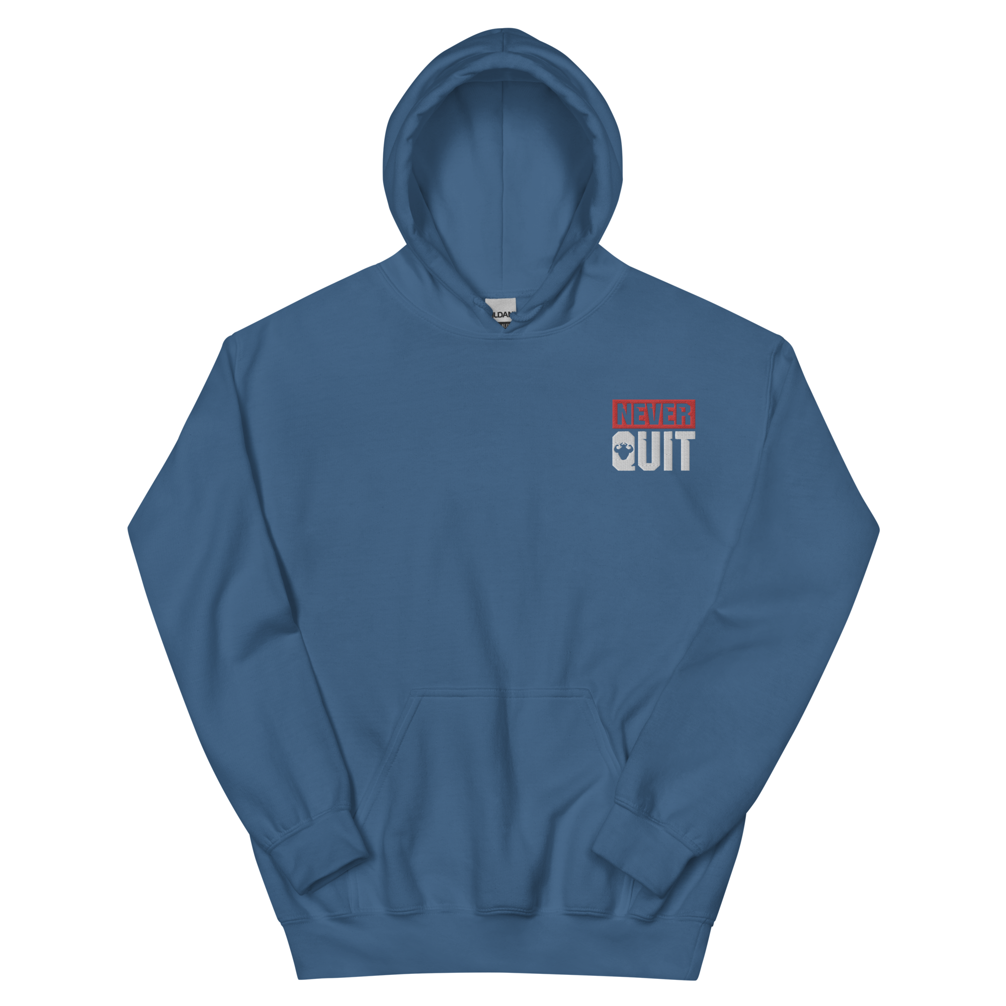 Never Quit Embroidered Logo Hoodie  - Strong and Humble Apparel