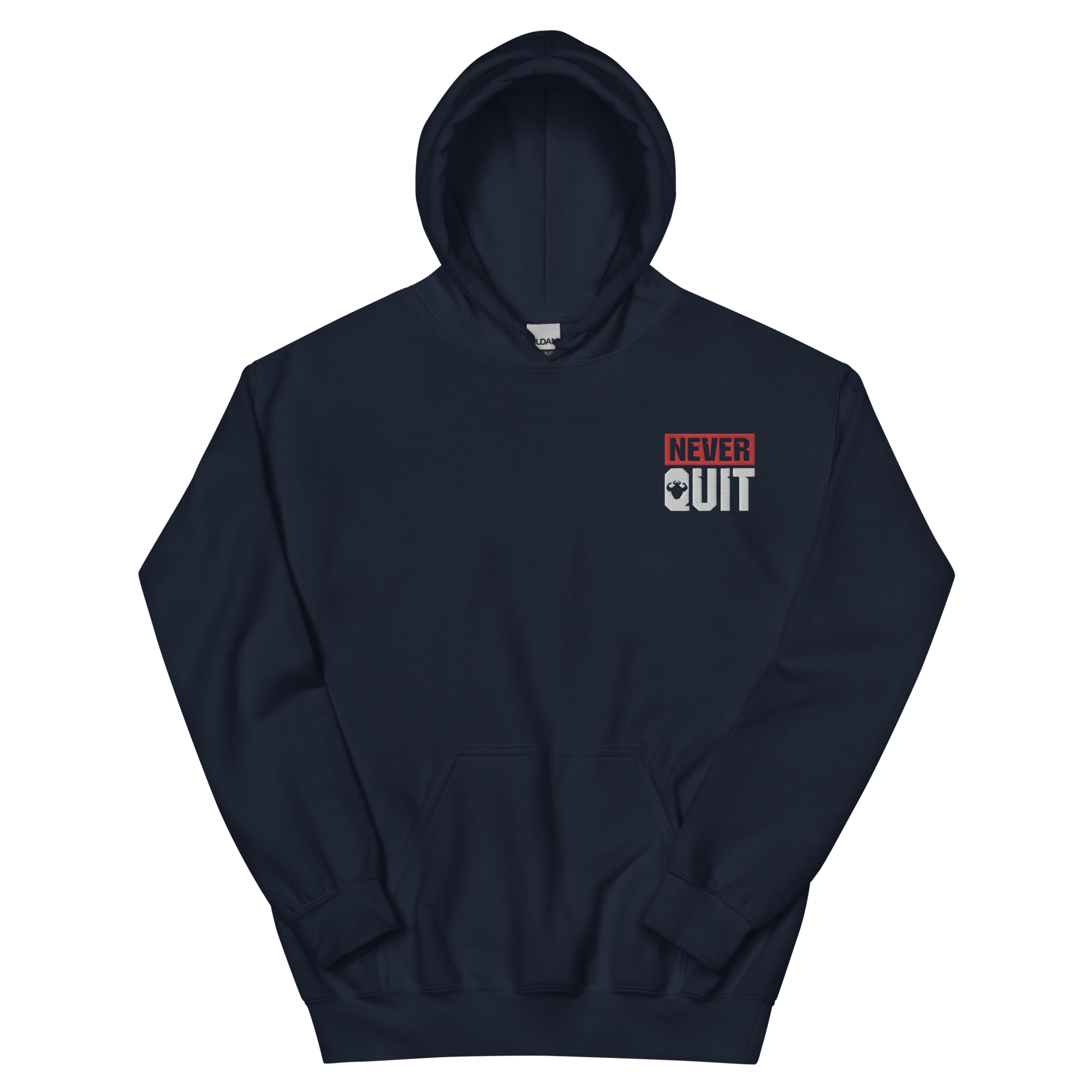 Never Quit Embroidered Logo Hoodie  - Strong and Humble Apparel